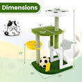 Cargar la imagen en la vista de la galería, Cat Tree by DirectDeals, multi-level with soccer-field turf base and white top platform.