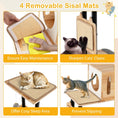 Load image into Gallery viewer, Modern Tall Cat Tower Double Condos Sisal Carpets Ventilated Natural by DirectDeals