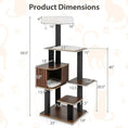 Carica l'immagine nel visualizzatore della galleria, Multi-level cat tree by DirectDeals, 59.5-inch tall with cushioned top perch and sisal-wrapped posts.