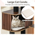 Carica l'immagine nel visualizzatore della galleria, Multi-level cat tree for indoor cat, 59.5-inch tall tower with beige cushion top perch, DirectDeals