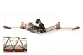 Charger l'image dans la visionneuse de la galerie, Double Cat Hammock and Climbing Bridge Combo by Catastrophic Creations, two cats lounging on a wood-ended rope hammock