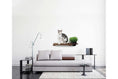 Load image into Gallery viewer, Cat Plant Stand for Wall by Catastrophic Creations; wooden wall shelf with a cat and a potted plant