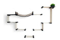 Bild in Galerie-Betrachter laden, The Temple Giant Cat Tree on Wall cat condo by Catastrophic Creations; beige wood with black connectors and rope bridge