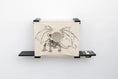 Bild in Galerie-Betrachter laden, Deluxe Cat Cubby Bed - beige wooden cat condo with round entry hole and dragon illustration.