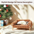 Bild in Galerie-Betrachter laden, Raised Cat Sofa Plush Elevated Couch With Wooden Legs For Small Dogs by Cozy Kawaii