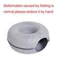 Bild in Galerie-Betrachter laden, Whisker House Felt Donut Cat Bed Dual Purpose Cat Tunnel Bed And Hideout Modern Sleep Solution For Indoor Cats by Whisker House