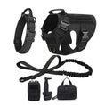 Load image into Gallery viewer, Ultimate Explorer Tactical Dog Harness Leash Set Heavy Duty Handle Training Hiking Control Medium Size Black by Fashioned Furbabies