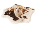 Load image into Gallery viewer, PupRug Animal Print Memory Foam Dog Bed in brown faux cowhide