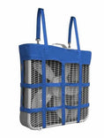 Load image into Gallery viewer, Gatsby Nylon Box Fan Holder for the Stable by StateLineTack, blue nylon wrap over a box fan