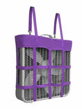 Load image into Gallery viewer, Gatsby Nylon Box Fan Holder for the Stable by StateLineTack, purple fabric carrier holding a box fan.