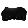 Load image into Gallery viewer, Gatsby Premium Fleece Dress Sheet, black fleece horse blanket with front straps by StateLineTack