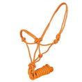 Load image into Gallery viewer, Tabelo Cowboy Rope Halter with Lead in bright orange rope