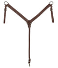 Bild in Galerie-Betrachter laden, Tabelo Western Breast Collar by StateLineTack, brown leather with white stitching and metal rings