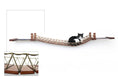 Charger l'image dans la visionneuse de la galerie, Double Cat Hammock and Climbing Bridge Combo by Catastrophic Creations; brown wood planks with rope net