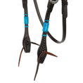 Charger l'image dans la visionneuse de la galerie, WD Tack Turquoise Rawhide Rope Tooled Browband Headstall With Heavy Stainless Steel Cart Buckles by Mayatex