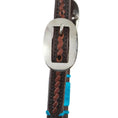 Bild in Galerie-Betrachter laden, WD Tack Turquoise Dyed Rawhide Rope Tooled Single Ear Headstall by Mayatex