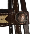 Bild in Galerie-Betrachter laden, WD Tack Natural Rawhide Scalloped Quick Change Browband Headstall Heavy Oiled Leather by Mayatex