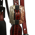 Bild in Galerie-Betrachter laden, WD Tack Buckstitch Ranger Browband Headstall Black Leather Silver by Mayatex