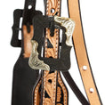 Gallery viewerに画像を読み込む, WD Tack Natural Floral Tooling Black Hide Browband Headstall by Mayatex