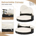 Bild in Galerie-Betrachter laden, DirectDeals Wicker Dog House with Retractable Canopy and White Cushion in black wicker