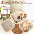 Load image into Gallery viewer, 68 Inch Cat Tree with 3 padded top perches, natural beige plush and sisal scratching posts