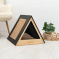 Load image into Gallery viewer, Modern Paws Premium Black Solid Wood Cat House Bed Secure Enclosed Retreat Interior Design by Enjoy The Wood
