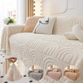 Load image into Gallery viewer, Luxurious Four Seasons Jacquard Slipcover for couch by topspet; ivory-cream waterproof fabric.