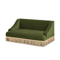 Load image into Gallery viewer, Duchess 33' Medium Princess Pet Bed Sofa with Fringe Skirt, Olive Green Velvet by HouseOfZazla