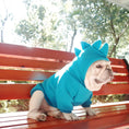 Carica l'immagine nel visualizzatore della galleria, Pet Apparel Fleece Solid Color Hoodie by Pet Zen for dogs, bright blue fleece dog hoodie