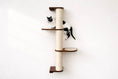 Charger l'image dans la visionneuse de la galerie, Wall Mounted Cat Climbing Pole with sisal rope, beige post and brown shelves; Catastrophic Creations cat scratcher