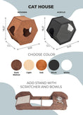 Bild in Galerie-Betrachter laden, Small Cat House by Enjoy The Wood B2B; hexagonal wooden dark walnut and black acrylic condo designs