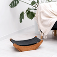 Load image into Gallery viewer, Floor Cat Hammock with natural wood frame and black fabric; Enjoy The Wood B2B.