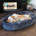 Load image into Gallery viewer, Plufl The Original Human Dog Bed for Adults Kids and Pets. As Seen on Shark Tank. Comfy Plush Large Bean Bag with Memory Foam Machine Washable and Durable. Perfect nap and Floor Bed - Black - from For Animals, With Love