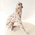 Load image into Gallery viewer, SOCKPET Whippet and Greyhound Dinosaur Cotton Pajamas, cream hooded dog costume with dinosaur print