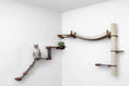 Load image into Gallery viewer, The Expedition Cat Jungle Gym Wall System by Catastrophic Creations; wall-mounted cat condo with rope bridge.