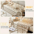 Load image into Gallery viewer, Premium chaise lounge couch cover, beige geometric chenille fabric, waterproof, extra large 180x300 cm