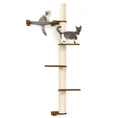 Bild in Galerie-Betrachter laden, The Crow's Nest wall cat scratcher with hammock on a rope-wrapped post; two kittens.