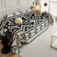 Load image into Gallery viewer, Boho-Chic All-Season Sofa Cover; black-and-white geometric pattern, pet-proof couch protector
