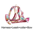 Bild in Galerie-Betrachter laden, Premium Dreamy Rainbow Print Set Complete Three Piece Dog Harness Collar Leash Collection by DDPaws