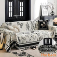 Load image into Gallery viewer, Soft & Cozy Chenille Reversible Sofa Cover by topspet in black and white for sofa