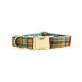 Load image into Gallery viewer, Autumn Blue Plaid Custom No Pull Dog Harness Collar Leash Bow Tie Set With Waste Bag Holder by DDPaws