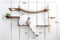 Load image into Gallery viewer, Expedition Cat Jungle Gym Wall System by Catastrophic Creations; wall-mounted cat condo with platforms and rope bridge