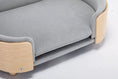Load image into Gallery viewer, Scandinavian Style Elevated Dog Bed Pet Sofa Velvet Cushion Mid Size Light Grey by HouseOfZazla