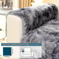 Load image into Gallery viewer, Luxurious gradient velvet sofa cover draped over a white sofa; soft gray plush texture