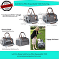 Load image into Gallery viewer, Mr. Peanut's Gold Series Mini Expandable V3.0 Pet Carrier, gray fabric with brown handles, air travel approved (2)