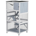 Bild in Galerie-Betrachter laden, Catio outdoor cat enclosure on wheels with hammock, white frame and gray panels