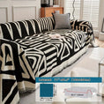 Load image into Gallery viewer, Couch cover by topspet: Bohemian Chenille, extra-long, black-and-white geometric pattern, anti dog scratch