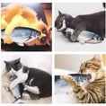 Carica l'immagine nel visualizzatore della galleria, Stevvex Interactive Electric Flopping Cat Toy Fish Plush Mouse Set by Stevvex