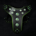 Load image into Gallery viewer, Bestia Dog Gear Bijou Harness Black And Green Handmade Luxury Design by Bestia Dog Gear