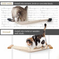 Bild in Galerie-Betrachter laden, Hanging cat bed hammock in beige fabric by Catastrophic Creations; wall-mounted cat perch (2 cats)